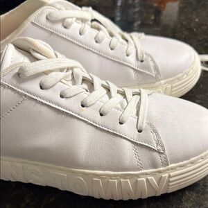 Tommy Hilfiger Cream and Red Sneakers